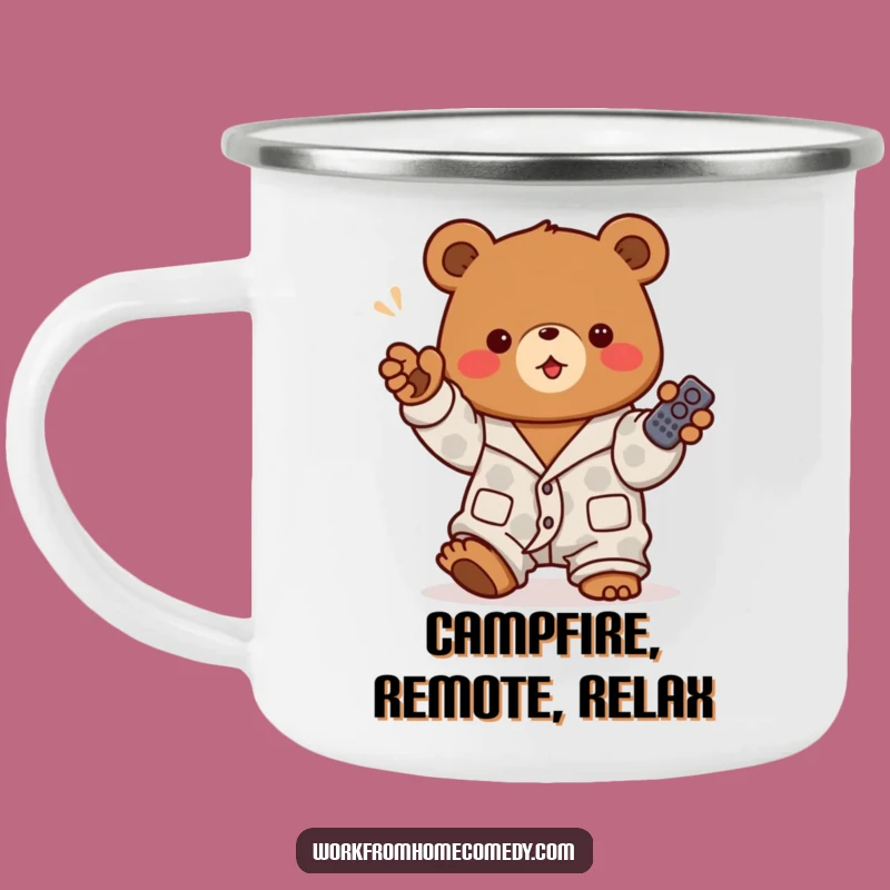 Funny Bear Pajama Camping Mug: Remote Control Your Adventures!