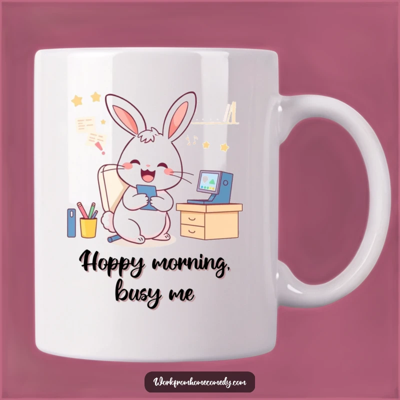 Funny Rabbit Multitasking Mug: Hilarious Work From Home graphic, perfect funny gift for busy bees.