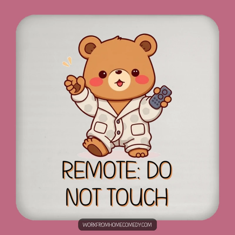 Funny Bear Pajama Remote Coasters: Protect Your TV Snacks!