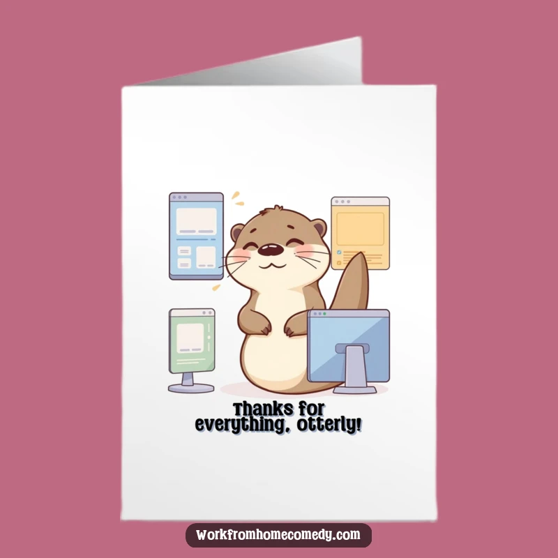 Funny Free Printable Thank You Card: Otter Virtual Window Appreciation