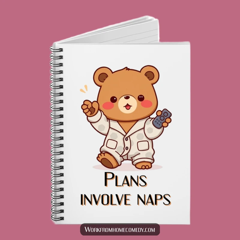 Funny Bear Pajama Remote Notebook: Plan Your Next Binge!