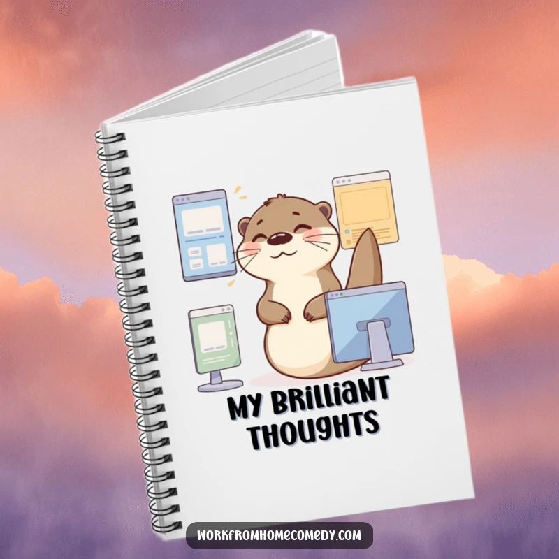Funny Otter Notebook: An otter smoothly gliding between virtual windows with a contented sigh, a humorous journal for busy minds.
