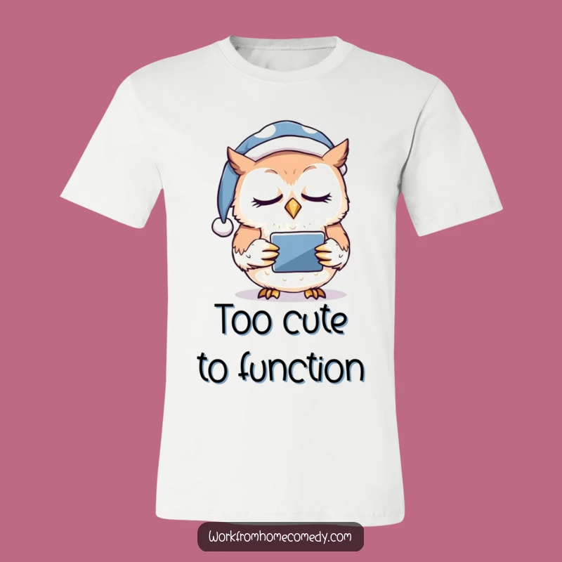 Funny Sleepy Owl Tablet T-Shirt: Tired but Connected!