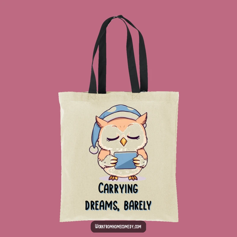 Funny Sleepy Owl Tablet Tote Bag: Carry Your Digital World!